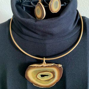 Hoop Geode Stone Choker